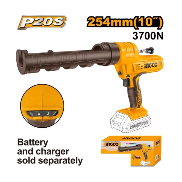 INGCO Lithium-Ion Caulking Gun (20V)