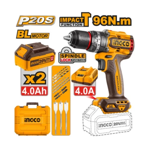 Lithium-ion Cordless impact drill kit (20V)