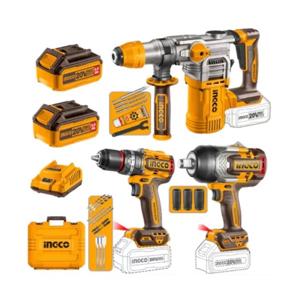 INGCO 20V 3 Piece Cordless Combo