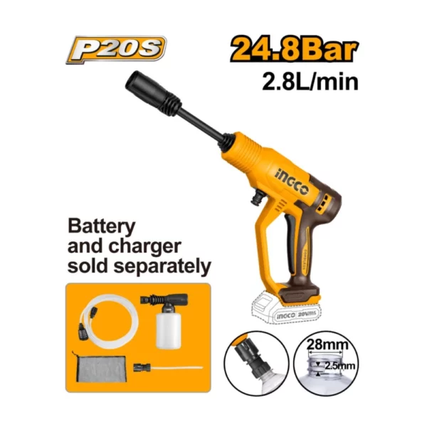 INGCO Lithium-Ion Pressure Washer (20V)