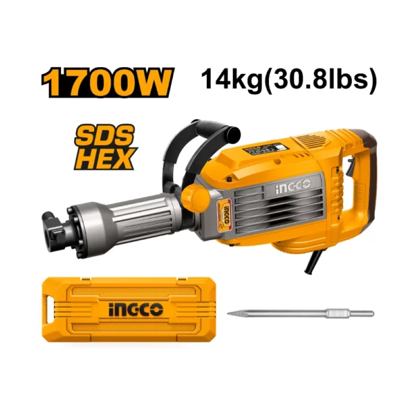 INGCO 1700w SDS Max 14kg Jackhammer