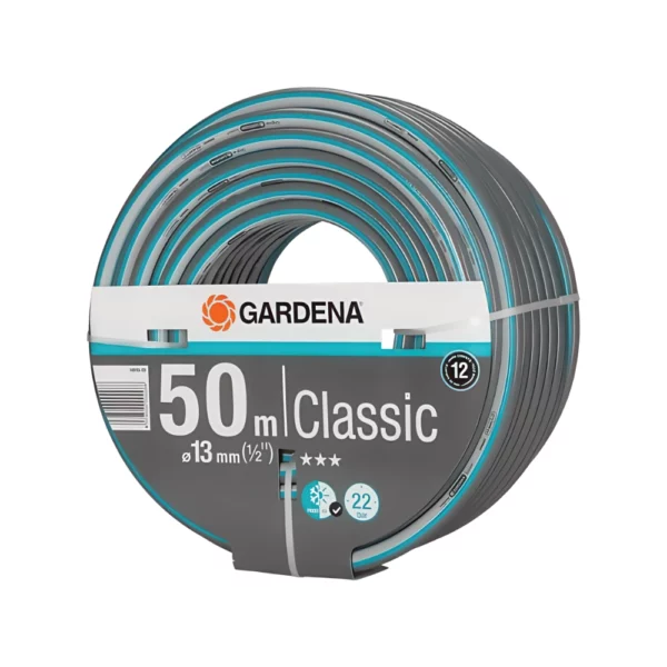 The pressure-resistant GARDENA Classic Hose is free of harmful plasticizers (phthalates) and heavy metals, and of course UV-resistant. If required, it can be systematically supplemented with the Original GARDENA System Fittings and connecting devices. These are the perfect prerequisites for easy and flexible use in your garden.