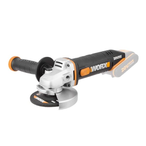 At only 1.6kg, the WORX 20V 115mm Angle Grinder WX800.9 is one of the lightest and most compact tools in its class, yet delivering the same grinding performance as if it was corded.