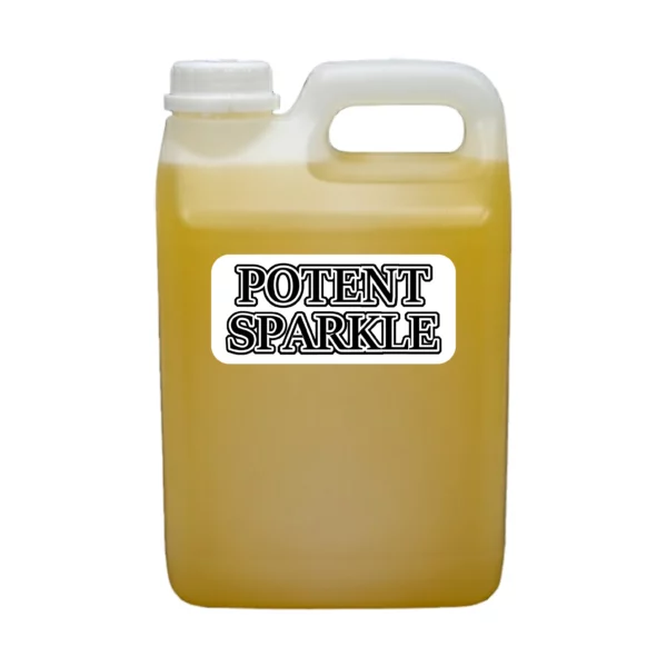 POTENT SPARKLE is 100% bio degradable, is an effective cleaning agent for GREASE, LIME SCALE, RUST,